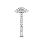18K Solid Gold 1.62ct Round Cut Natural Diamond Halo Engagement Ring - View 6 | Riyanika Jewels