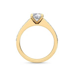 14K 1.5ct Lab Grown Diamond Round Cut Side Stone Engagement Ring