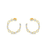 14K 2.25ct Lab Grown Diamond Oval Cut Hoop Earrings