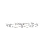 1.00 Ct Natural Diamond Bezel Set Station Bracelet in 18K Solid Gold