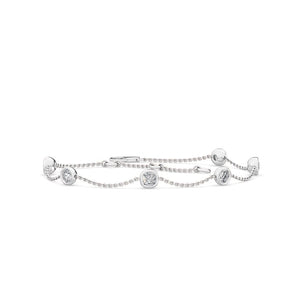 1.00 Ct Natural Diamond Bezel Set Station Bracelet in 18K Solid Gold