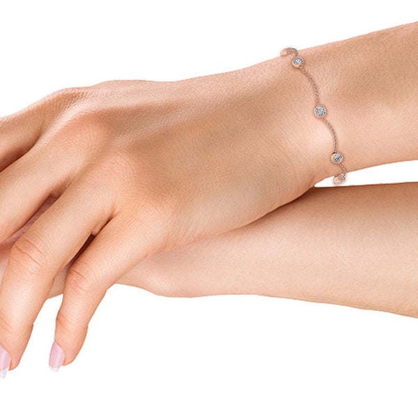 14K 1ct Lab Grown Diamond Bezel Bracelet