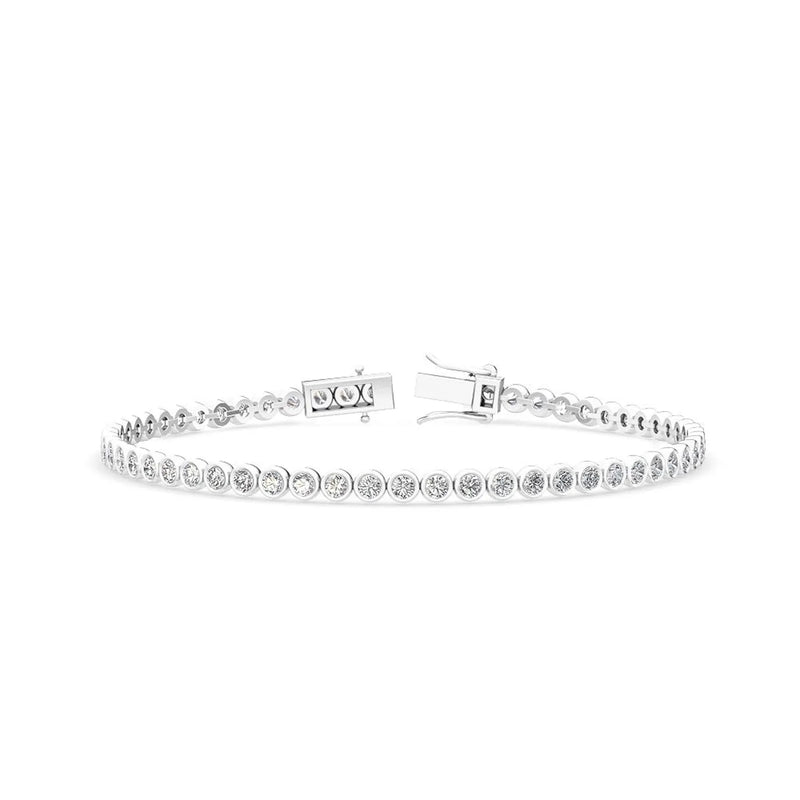 14K 3.11ct Lab Grown Diamond Bezel Tennis Bracelet
