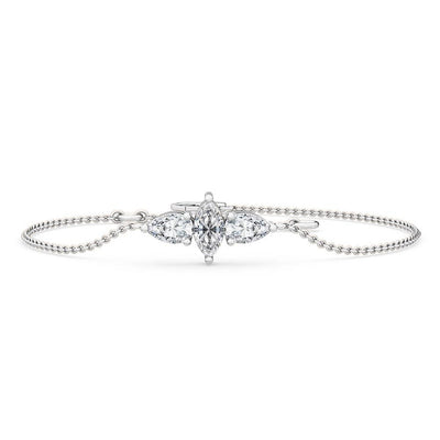 0.50Ct Marquise & Pear Cut Dainty Natural Diamond Bracelet in 18K Solid Gold