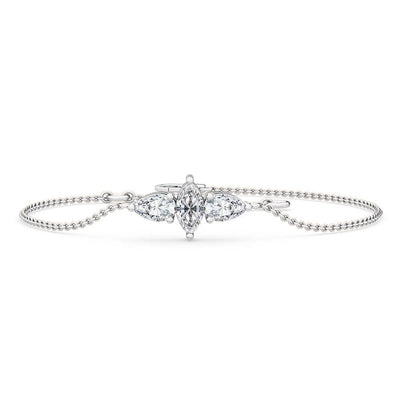 14K 0.5ct Natural Diamond Pear Cut Bracelet