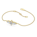 0.50Ct Marquise & Pear Cut Dainty Natural Diamond Bracelet in 18K Solid Gold - Detail