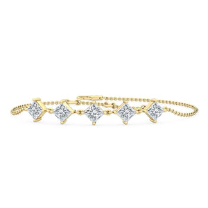 14K 0.65ct Natural Diamond Princess Cut Bracelet
