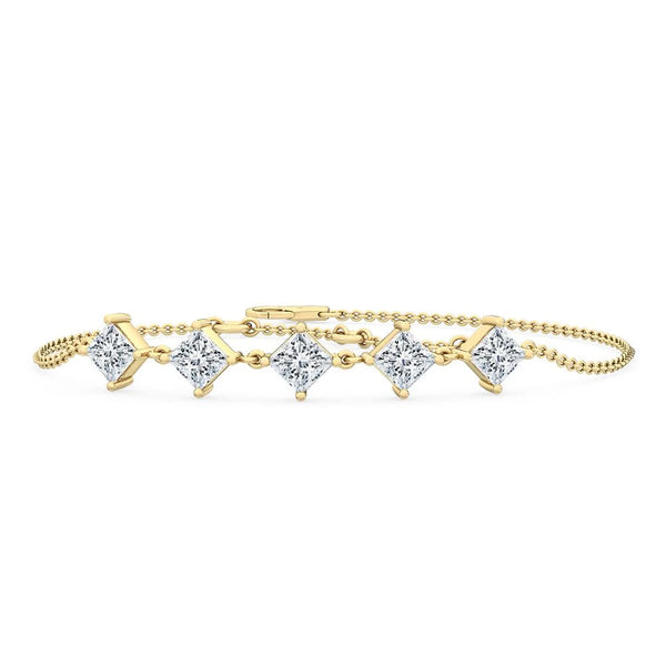 14K 0.65ct Lab Grown Diamond Princess Cut Bracelet