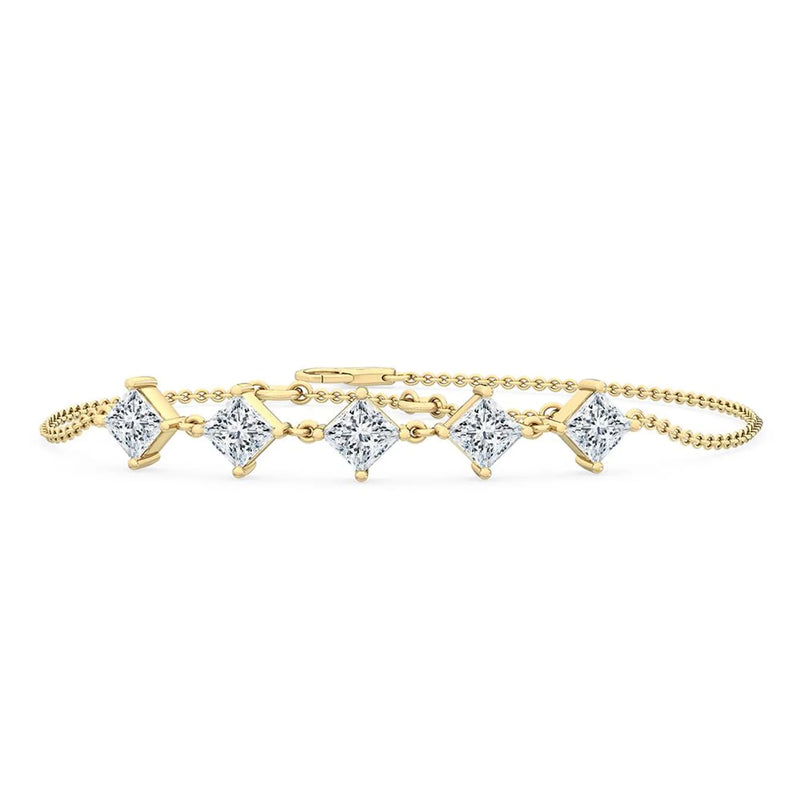 14K 0.65ct Lab Grown Diamond Princess Cut Bracelet