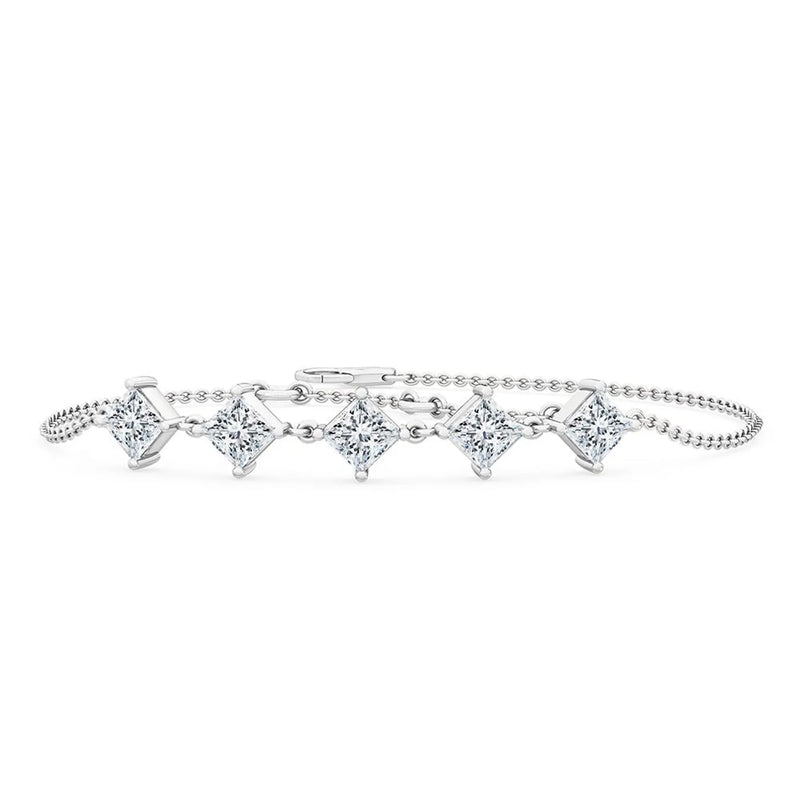 14K 0.65ct Lab Grown Diamond Princess Cut Bracelet