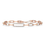 18K Solid Gold 0.98Ct Lab Grown Diamond Paperclip Bracelet - Detail | Riyanika Jewels