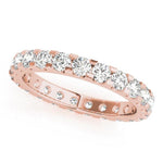 18K Solid Gold Lab Grown Diamond Eternity Band - Alternate Angle | Riyanika Jewels