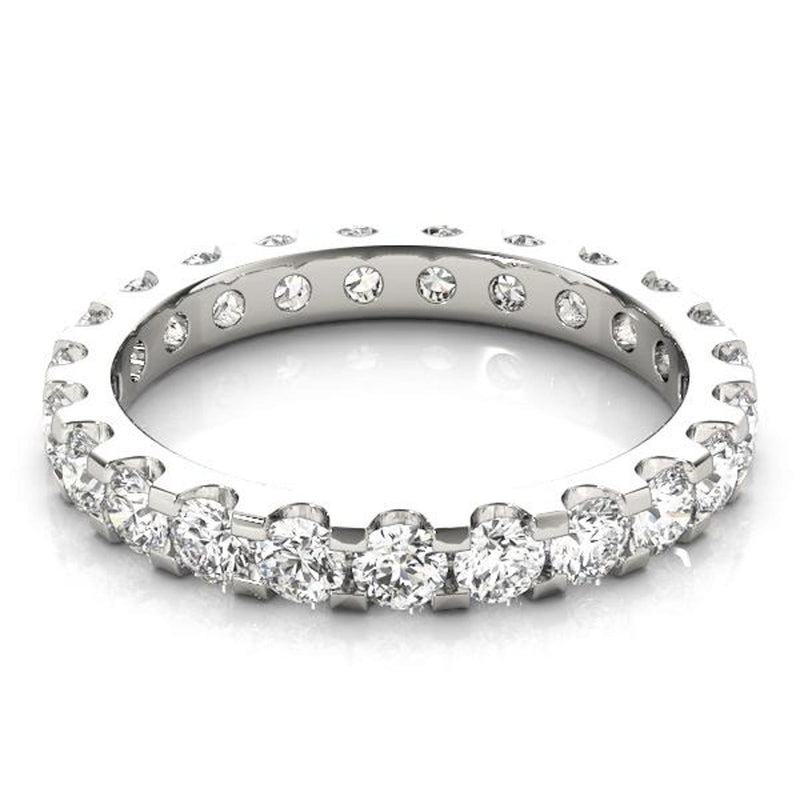 18K Solid Gold Lab Grown Diamond Eternity Band - Side View | Riyanika Jewels