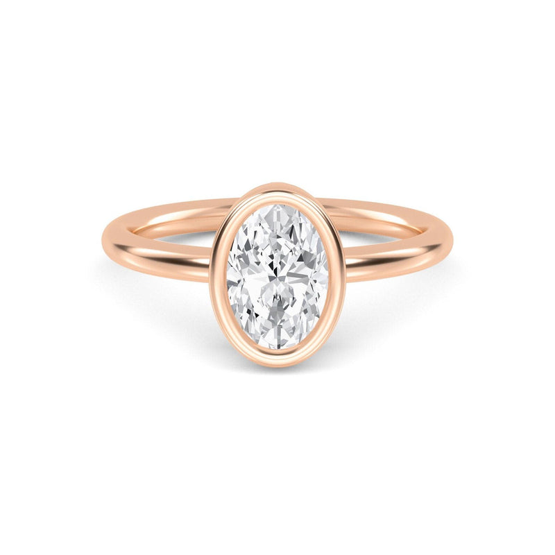 18K 1ct Lab Grown Diamond Oval Cut Solitaire Engagement Ring