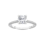 14K 1.5ct Natural Diamond Cushion Cut Solitaire Engagement Ring