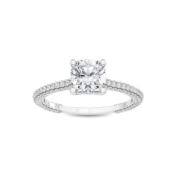 14K 1ct Lab Grown Diamond Cushion Cut Solitaire Engagement Ring