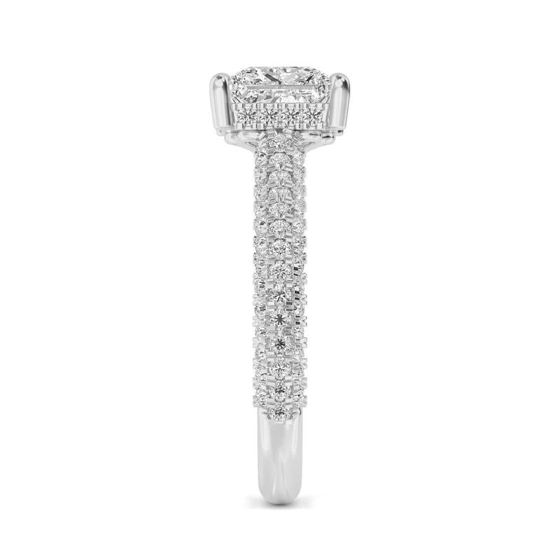 14K 2ct Natural Diamond Princess Cut Solitaire Engagement Ring