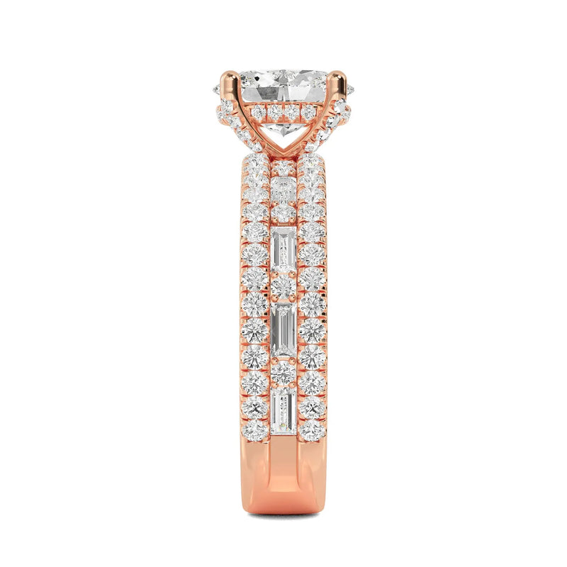 14K 2.5ct Lab Grown Diamond Oval Cut Pave Engagement Ring