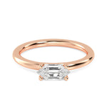 18K Solid Gold 0.70 Ct Hexagon Lab Grown Diamond Solitaire Engagement Ring - Side View | Riyanika Jewels