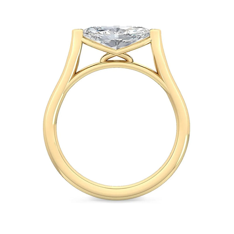 18K Solid Gold 1.17 Ct Marquise Diamond Split Shank Solitaire Engagement Ring - Detail