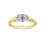 14K 1ct Lab Grown Diamond Marquise Cut Solitaire Engagement Ring