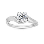 14K 1ct Natural Diamond Round Cut Solitaire Engagement Ring