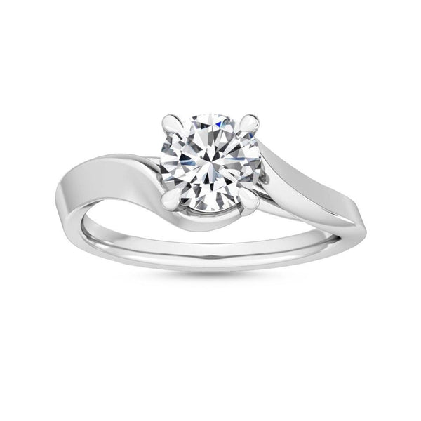 14K 1ct Natural Diamond Round Cut Solitaire Engagement Ring