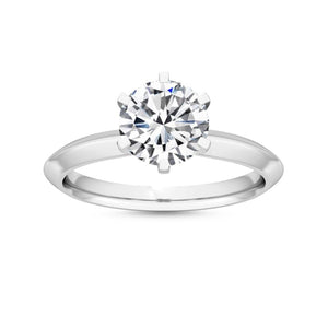 18K Solid Gold 1 Carat Round Cut Natural Diamond Solitaire Ring