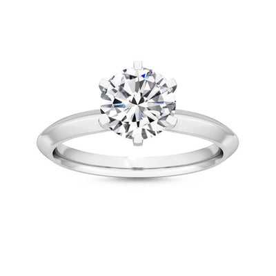 18K Solid Gold 1 Carat Round Cut Natural Diamond Solitaire Ring