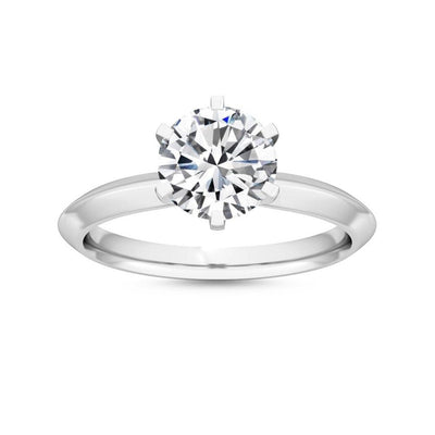 14K 1ct Natural Diamond Round Cut Solitaire Ring