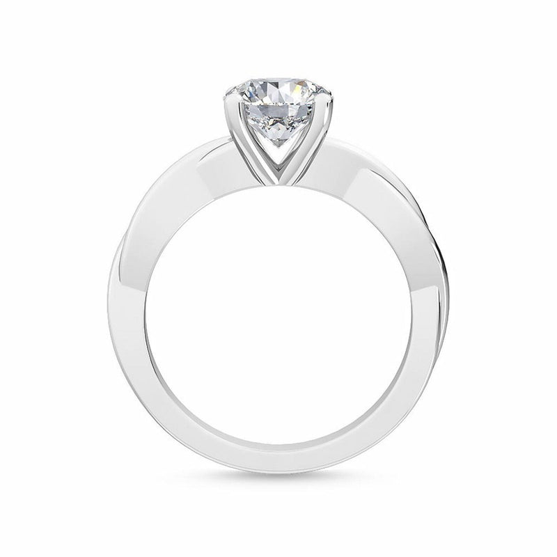 14K 1ct Natural Diamond Round Cut Solitaire Engagement Ring