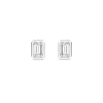 14K 1.08ct Emerald Bezel Stud Earrings