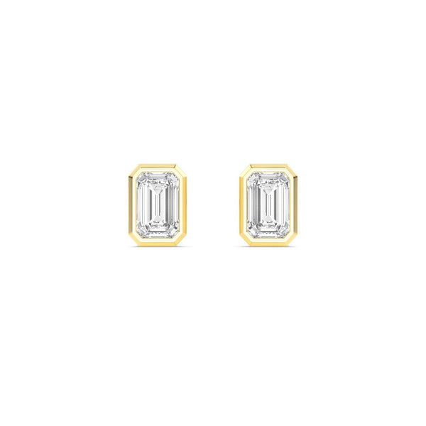 14K 1.08ct Lab Grown Diamond Bezel Stud Earrings