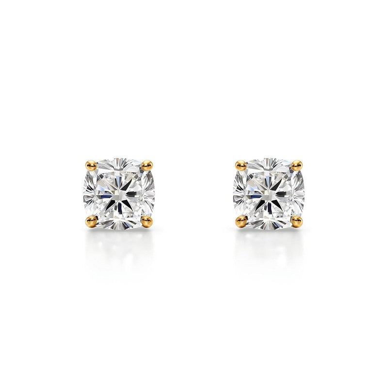 14K Lab Grown Diamond Cushion Cut Stud Earrings