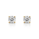 14K Natural Diamond Cushion Cut Stud Earrings