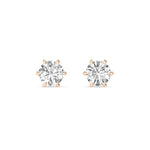 18K Solid Gold 2.15 Ct Lab Grown Diamond Solitaire Stud Earrings - Close Up | Riyanika Jewels