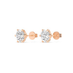 18K Solid Gold 2.15 Ct Natural Diamond Solitaire Stud Earrings - Detail | Riyanika Jewels