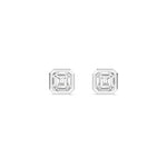 14K 1.01ct Lab Grown Diamond Asscher Cut Bezel Stud Earrings