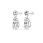 14K 2.19ct Natural Diamond Round Cut Drop Earrings