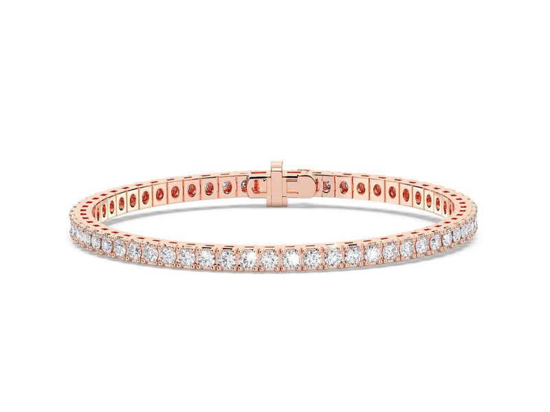14K 5ct Natural Diamond Tennis Bracelet