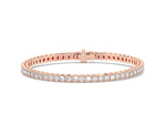 18K Solid Gold 5ct Lab Grown Diamond Tennis Bracelet - Side View | Riyanika Jewels