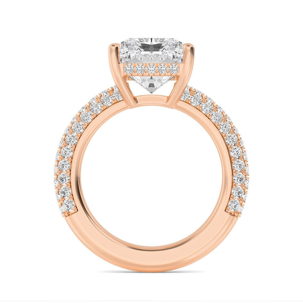 14K 5.71ct Natural Diamond Radiant Cut Solitaire Engagement Ring