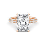 14K 5.71ct Natural Diamond Radiant Cut Solitaire Engagement Ring