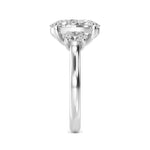 2.72 Ct Oval Cut Natural Diamond Three Stone Engagement Ring in 18K Solid Gold - View 7