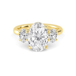 14K 2.72ct Lab Grown Diamond Oval Cut Three Stone Engagement Ring