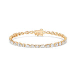 18K Solid Gold 5.4CT Multi-shape Natural Diamond Tennis Bracelet - Side View | Riyanika Jewels