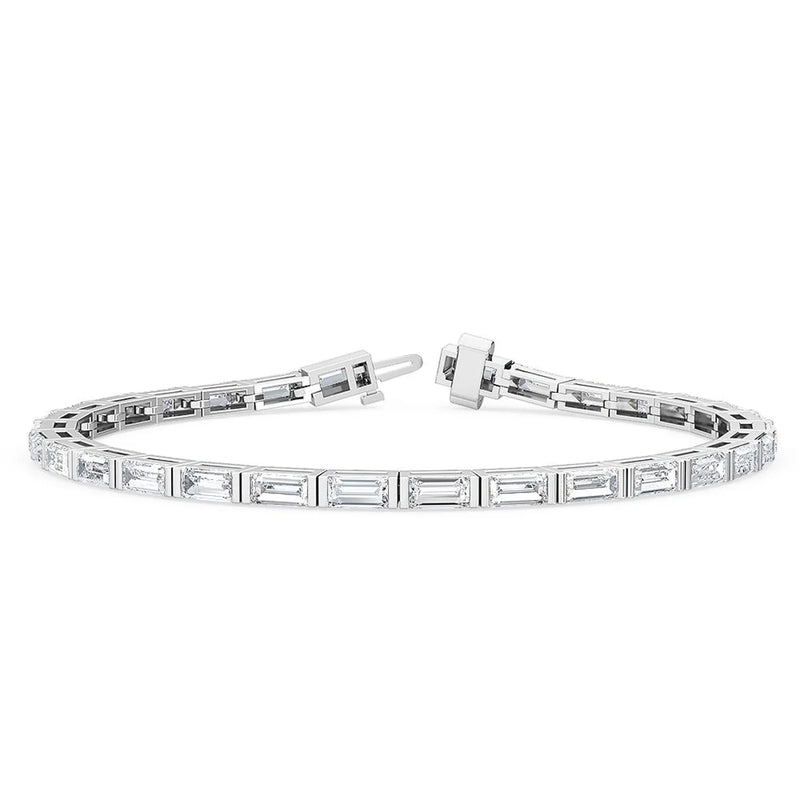 14K 5.71ct Lab Grown Diamond Baguette Cut Tennis Bracelet