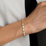 1.14ct Oval 5-Stone Natural Diamond Bracelet in 18K Solid Gold - Close Up | Riyanika Jewels