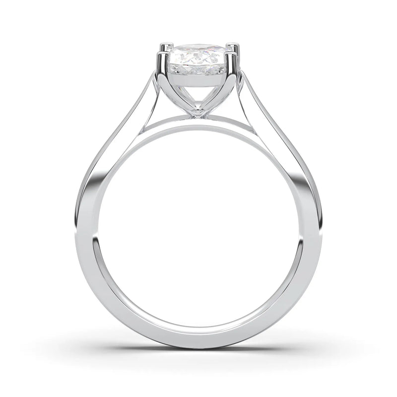 18K Solid Gold 1ct Oval Cut Natural Diamond Solitaire Engagement Ring - Close Up | Riyanika Jewels