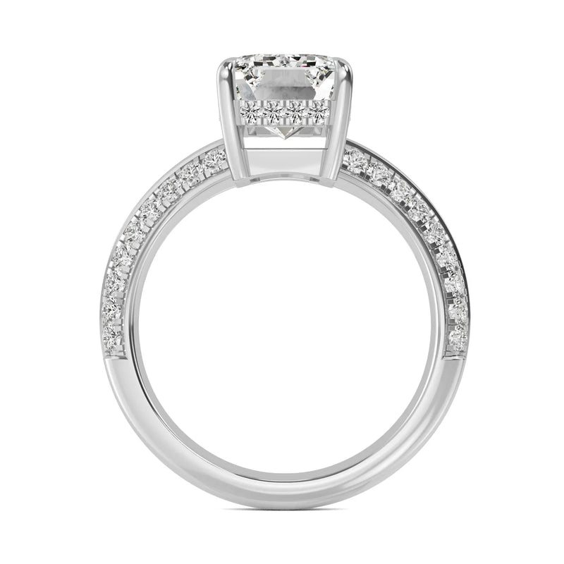 18K Solid Gold 3.09Ct Emerald Cut Natural Diamond Engagement Ring - Alternate Angle